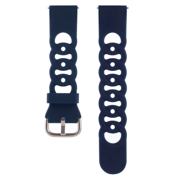 20mm Donut Hollow Silicone Watch Band(Midnight Blue)