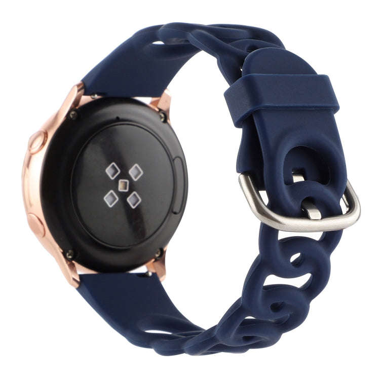 20mm Donut Hollow Silicone Watch Band(Midnight Blue)