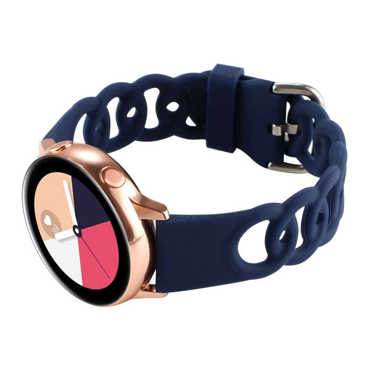 20mm Donut Hollow Silicone Watch Band(Midnight Blue)