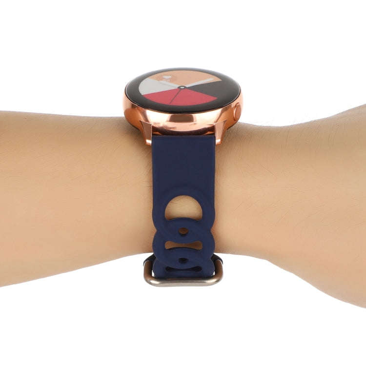 20mm Donut Hollow Silicone Watch Band(Midnight Blue)