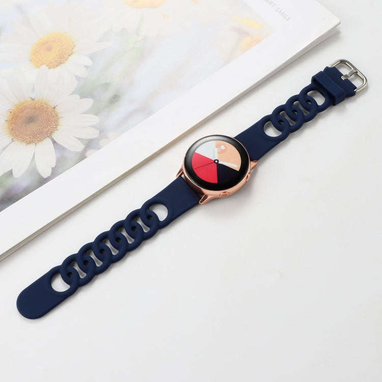 20mm Donut Hollow Silicone Watch Band(Midnight Blue)