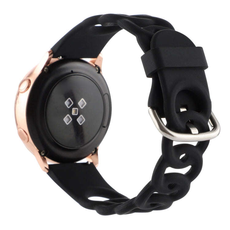 20mm Donut Hollow Silicone Watch Band(Black)