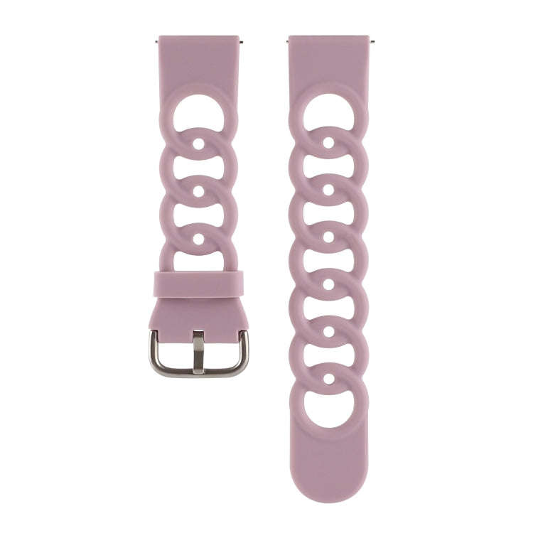 22mm Donut Hollow Silicone Watch Band(Lavender Purple)