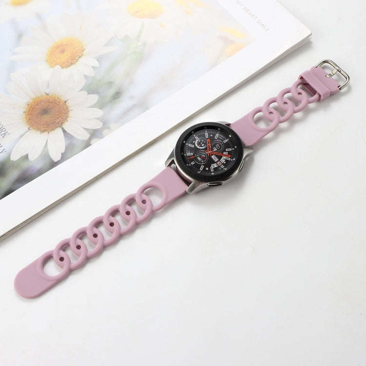 22mm Donut Hollow Silicone Watch Band(Lavender Purple)