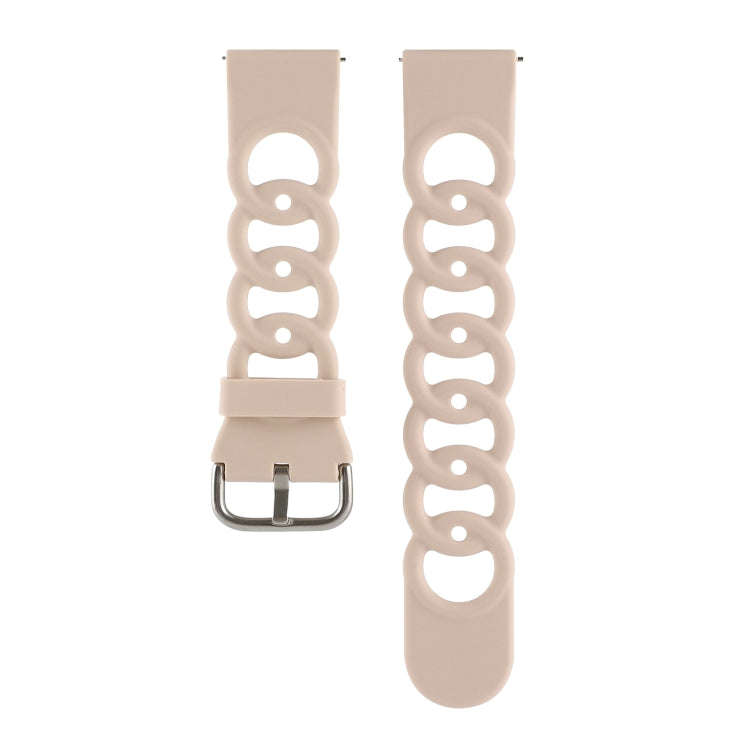 22mm Donut Hollow Silicone Watch Band(Sand Pink)
