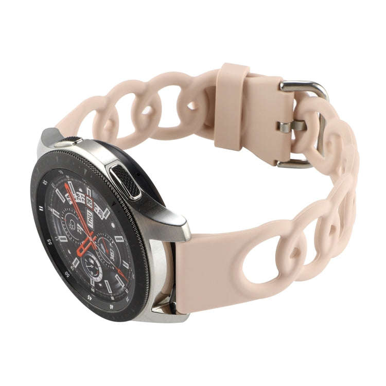 22mm Donut Hollow Silicone Watch Band(Sand Pink)
