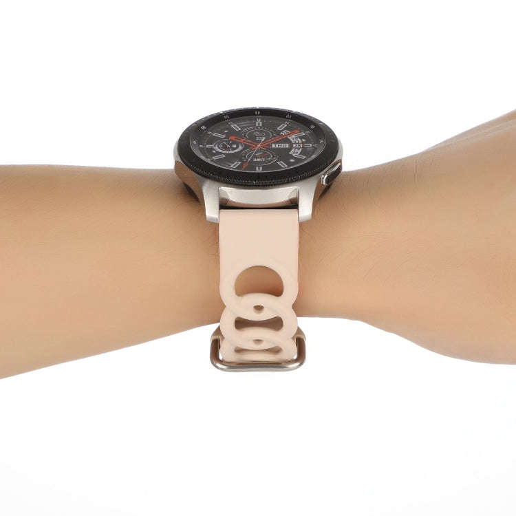 22mm Donut Hollow Silicone Watch Band(Sand Pink)