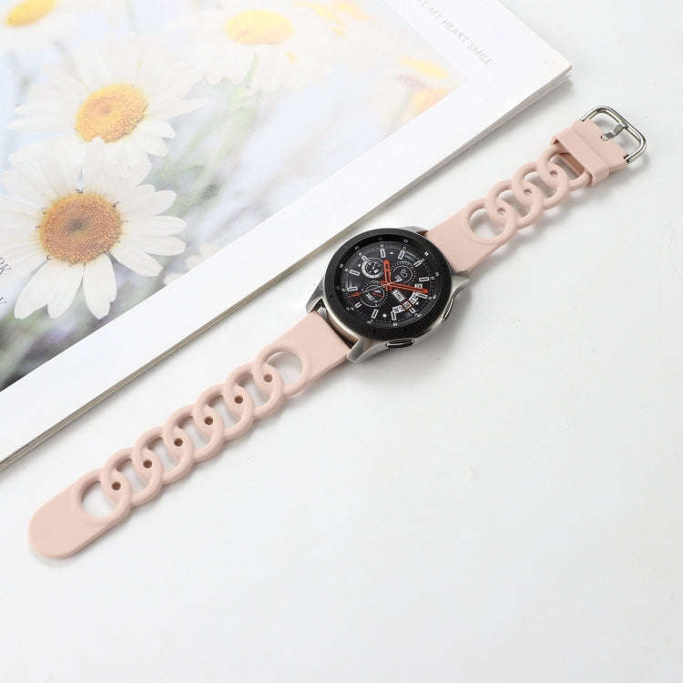 22mm Donut Hollow Silicone Watch Band(Sand Pink)