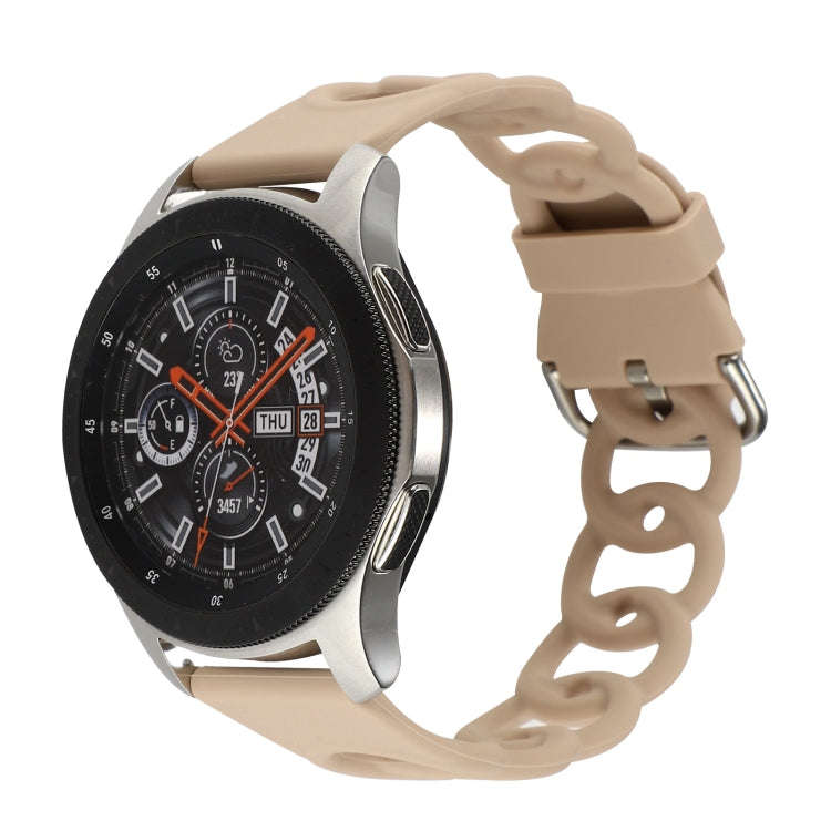 22mm Donut Hollow Silicone Watch Band(Apricot)