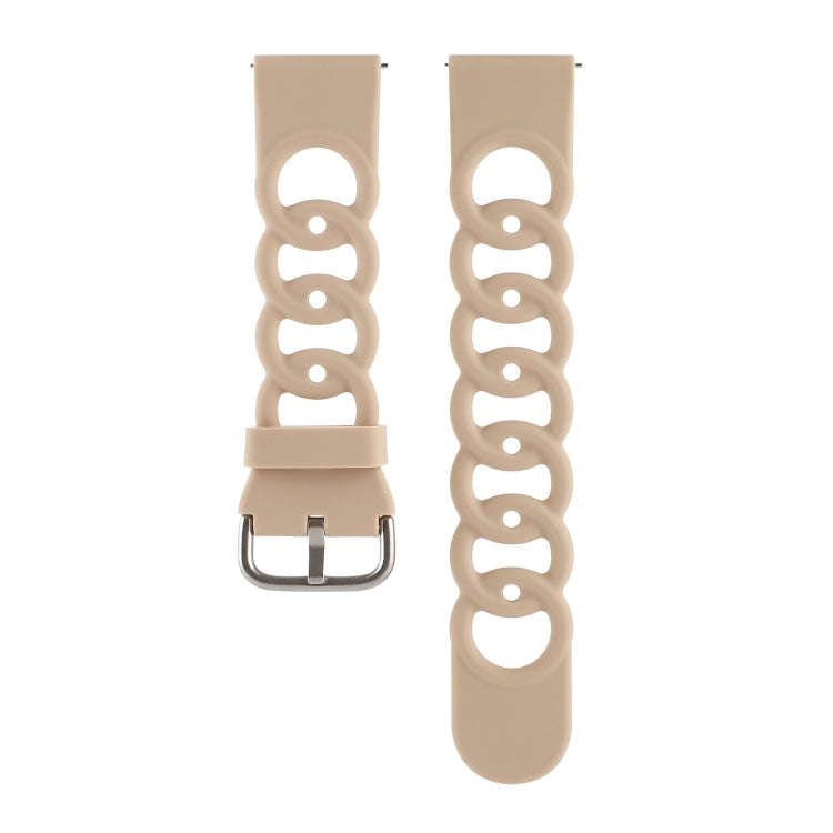 22mm Donut Hollow Silicone Watch Band(Apricot)