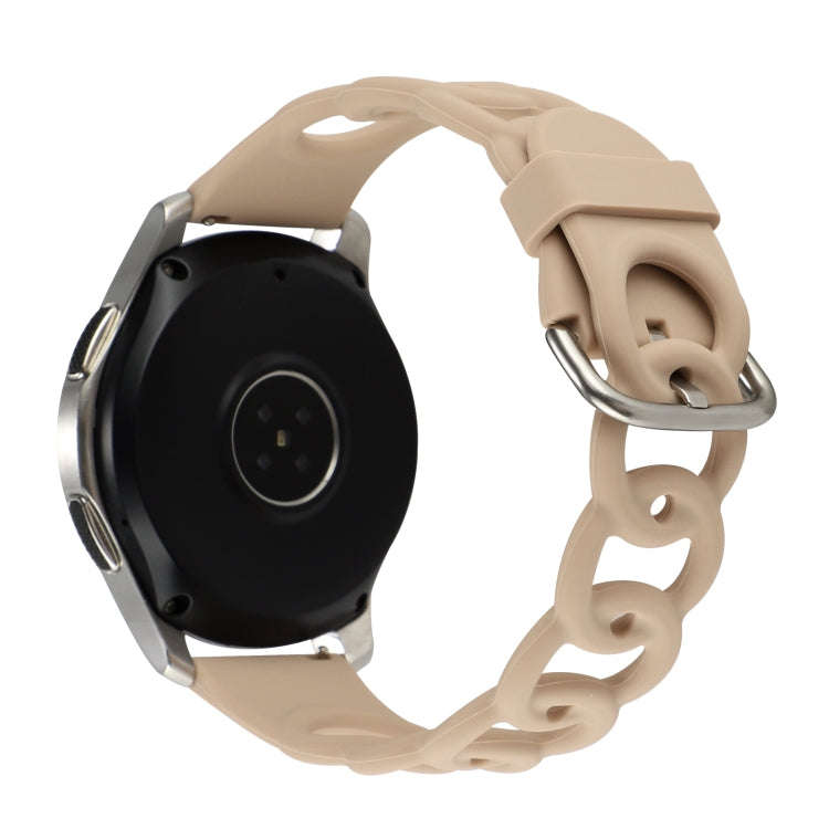 22mm Donut Hollow Silicone Watch Band(Apricot)