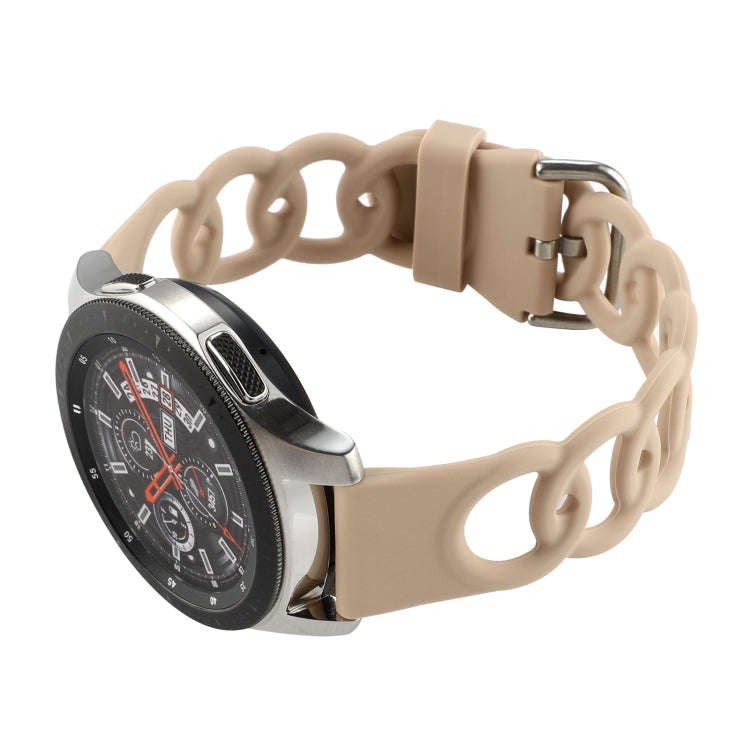 22mm Donut Hollow Silicone Watch Band(Apricot)