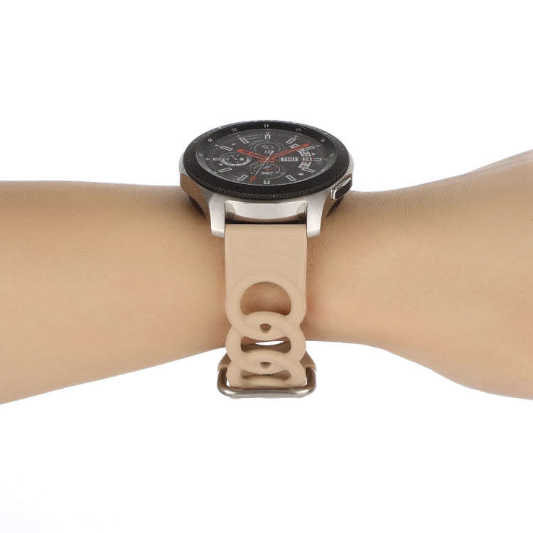 22mm Donut Hollow Silicone Watch Band(Apricot)