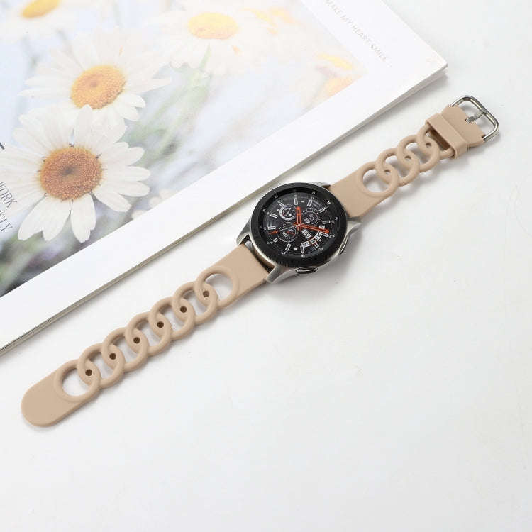 22mm Donut Hollow Silicone Watch Band(Apricot)