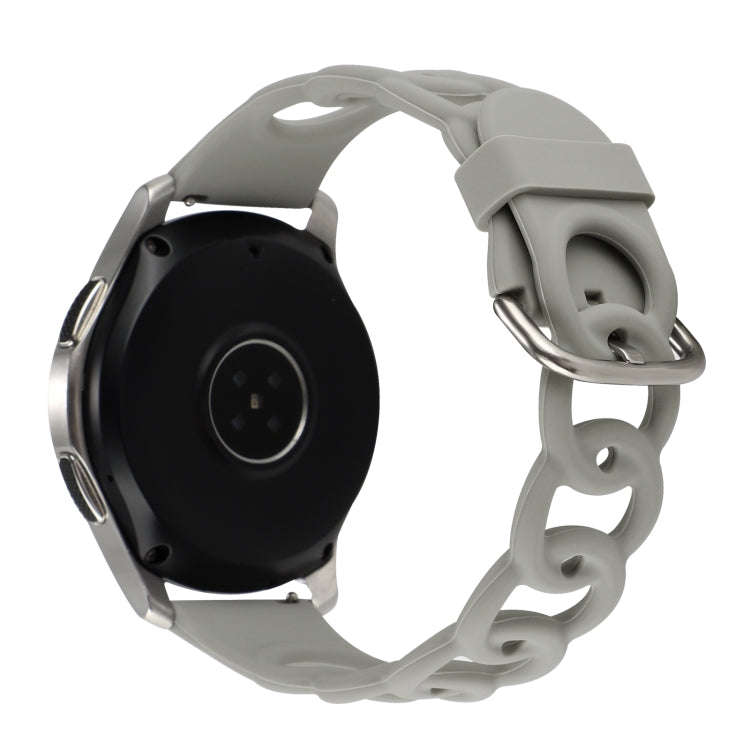 22mm Donut Hollow Silicone Watch Band(Grey)