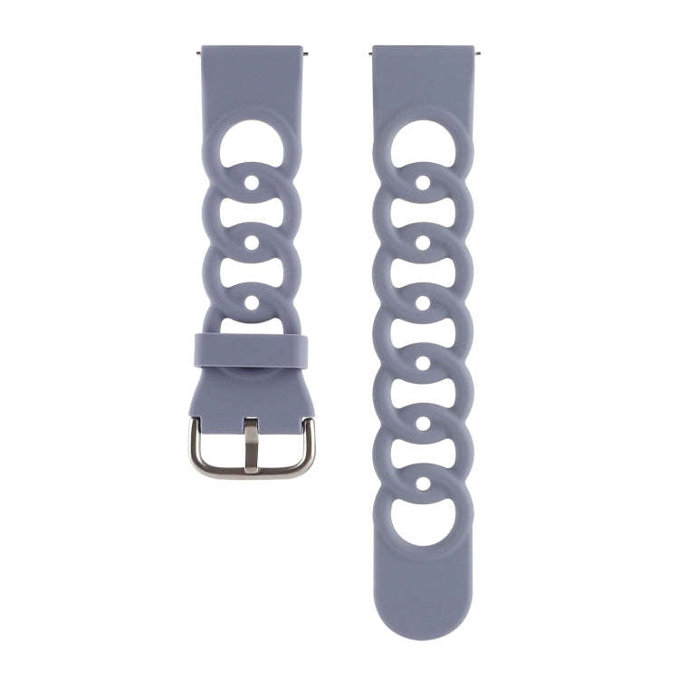 22mm Donut Hollow Silicone Watch Band(Lavender Grey)
