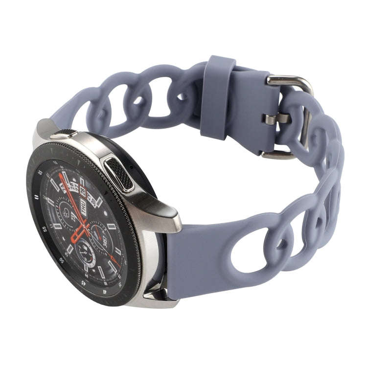 22mm Donut Hollow Silicone Watch Band(Lavender Grey)