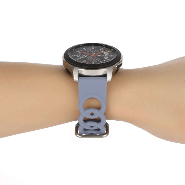 22mm Donut Hollow Silicone Watch Band(Lavender Grey)