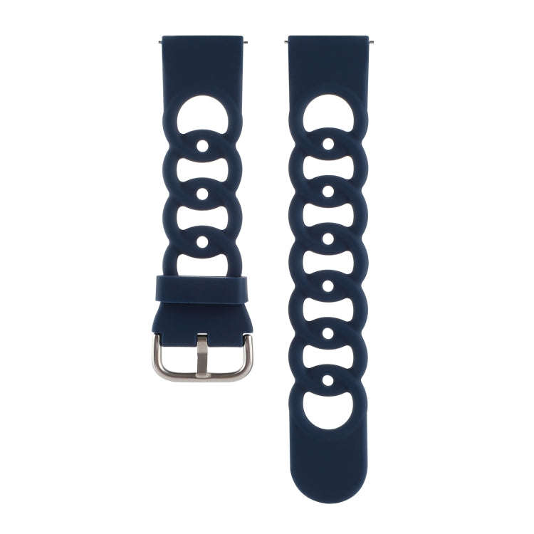22mm Donut Hollow Silicone Watch Band(Midnight Blue)