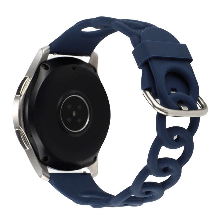 22mm Donut Hollow Silicone Watch Band(Midnight Blue)