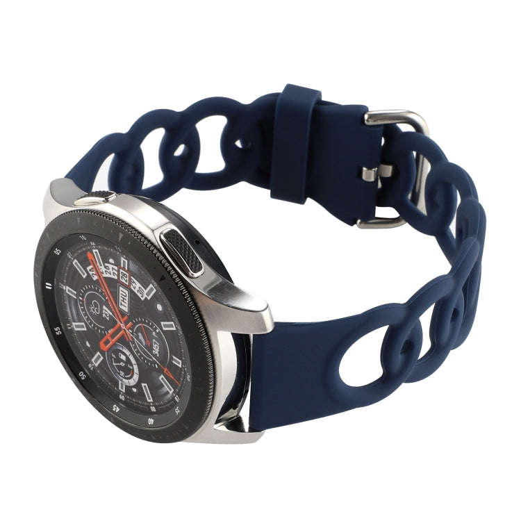 22mm Donut Hollow Silicone Watch Band(Midnight Blue)