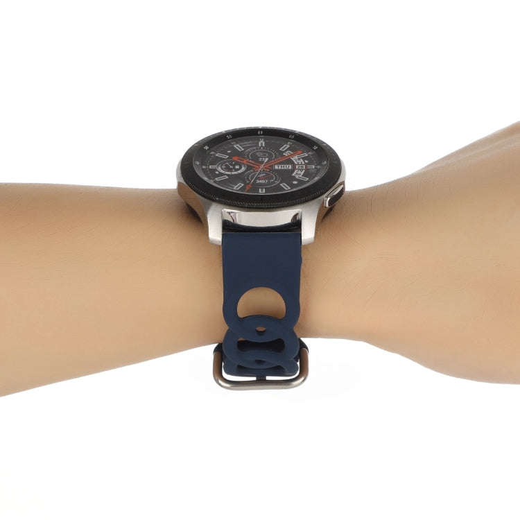 22mm Donut Hollow Silicone Watch Band(Midnight Blue)