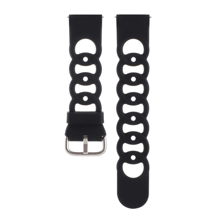 22mm Donut Hollow Silicone Watch Band(Black)