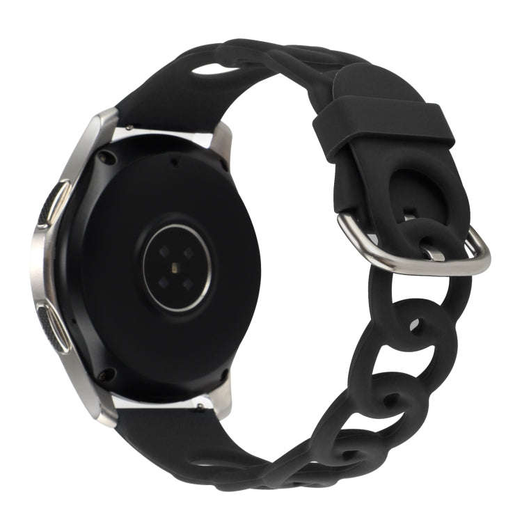 22mm Donut Hollow Silicone Watch Band(Black)