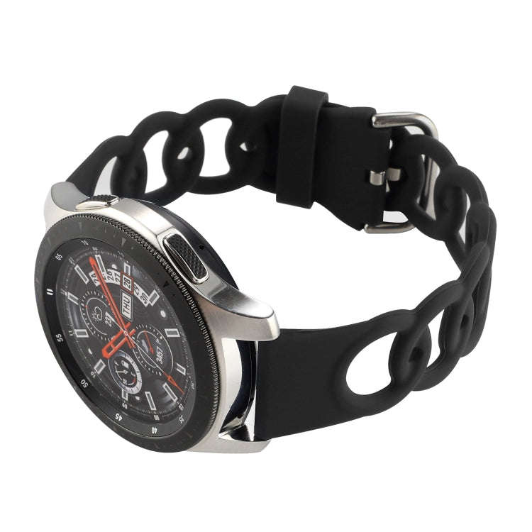 22mm Donut Hollow Silicone Watch Band(Black)
