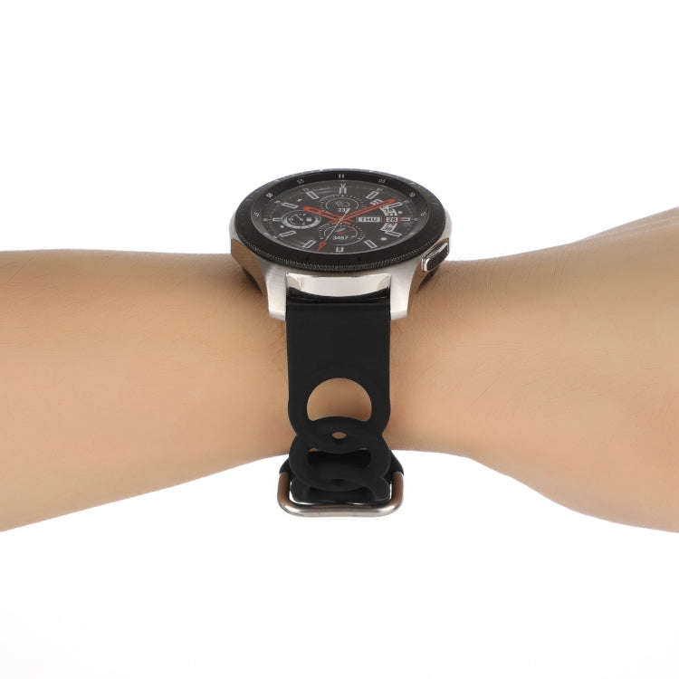 22mm Donut Hollow Silicone Watch Band(Black)