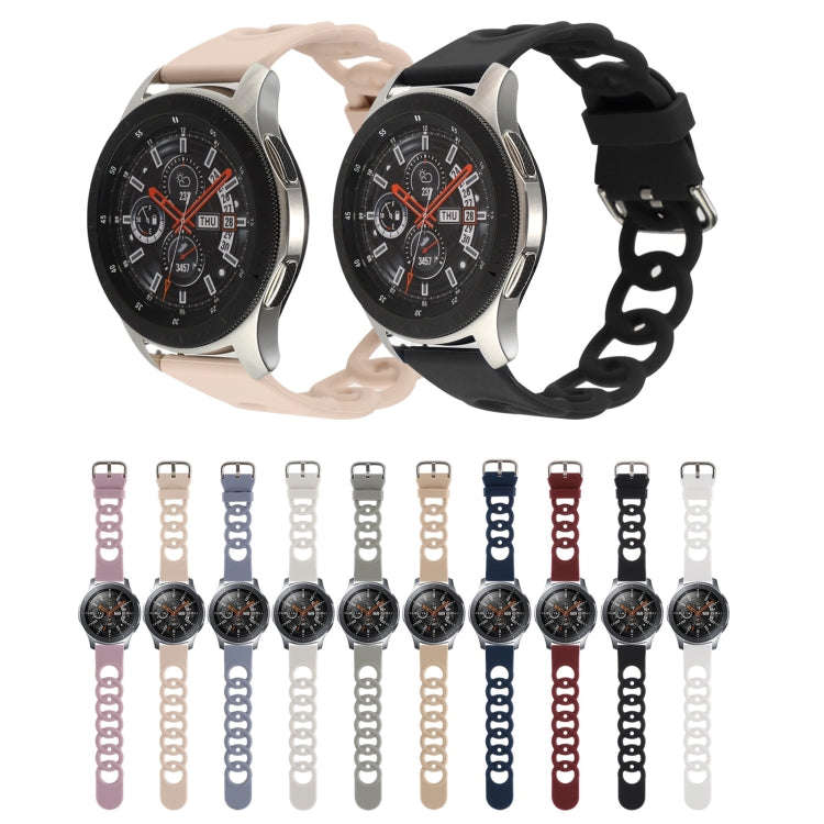 22mm Donut Hollow Silicone Watch Band(Wine Red)