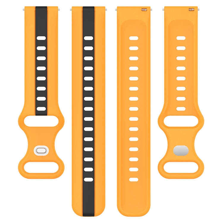 For Coros Apex 46mm/Apex Pro / Ticwatch Pro 3 22mm Butterfly Buckle Two-Color Silicone Watch Band...