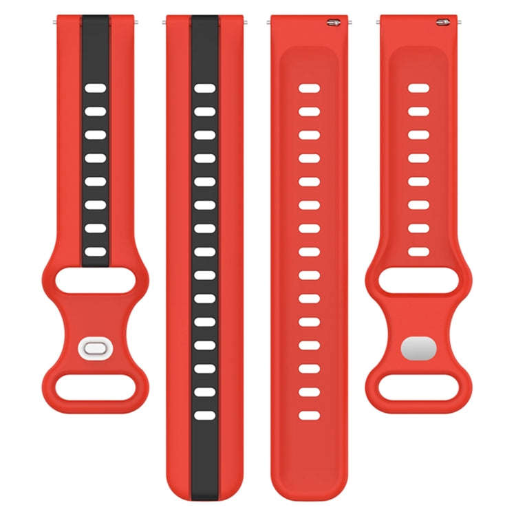 For Coros Apex 46mm/Apex Pro / Ticwatch Pro 3 22mm Butterfly Buckle Two-Color Silicone Watch Band...