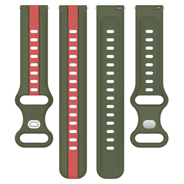 For Coros Apex 46mm/Apex Pro / Ticwatch Pro 3 22mm Butterfly Buckle Two-Color Silicone Watch Band...