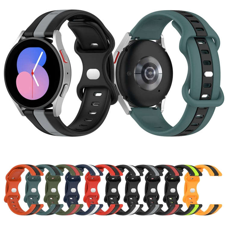 For Coros Apex 46mm/Apex Pro / Ticwatch Pro 3 22mm Butterfly Buckle Two-Color Silicone Watch Band...