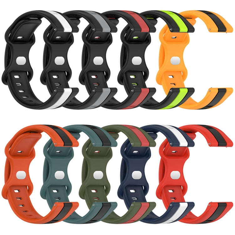 For Coros Apex 46mm/Apex Pro / Ticwatch Pro 3 22mm Butterfly Buckle Two-Color Silicone Watch Band...