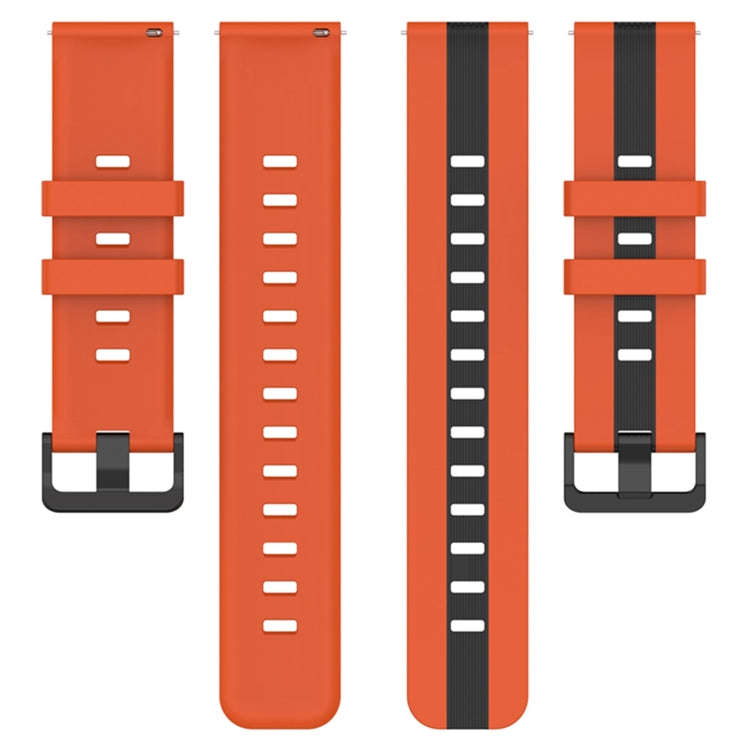 For Coros Apex 46mm/Apex Pro / Ticwatch Pro 3 22mm Vertical Two-Color Silicone Watch Band(Orange+...