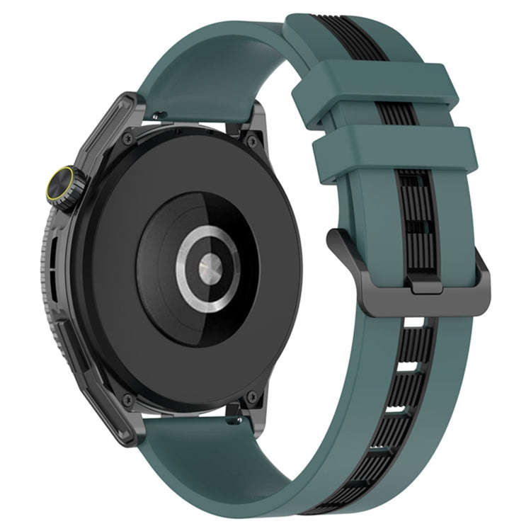 For Coros Apex 46mm/Apex Pro / Ticwatch Pro 3 22mm Vertical Two-Color Silicone Watch Band(Green+B...