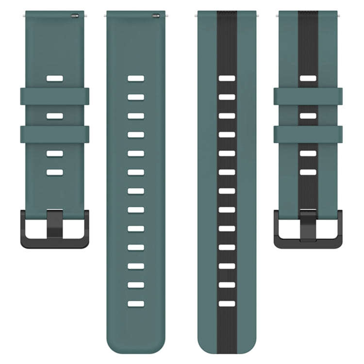 For Coros Apex 46mm/Apex Pro / Ticwatch Pro 3 22mm Vertical Two-Color Silicone Watch Band(Green+B...
