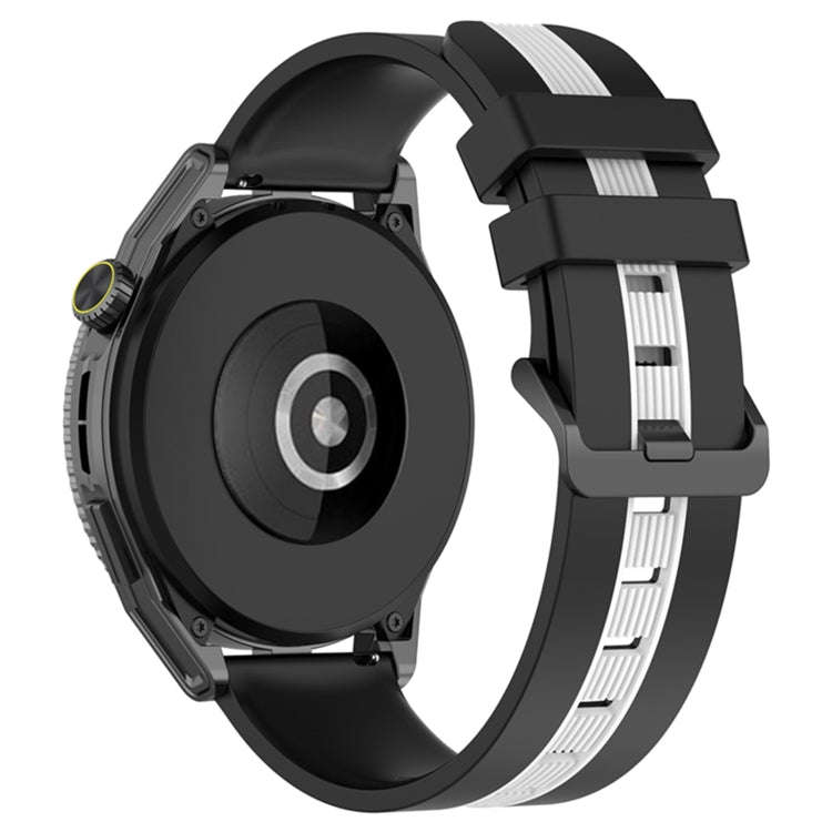 For Coros Apex 46mm/Apex Pro / Ticwatch Pro 3 22mm Vertical Two-Color Silicone Watch Band(Black+W...