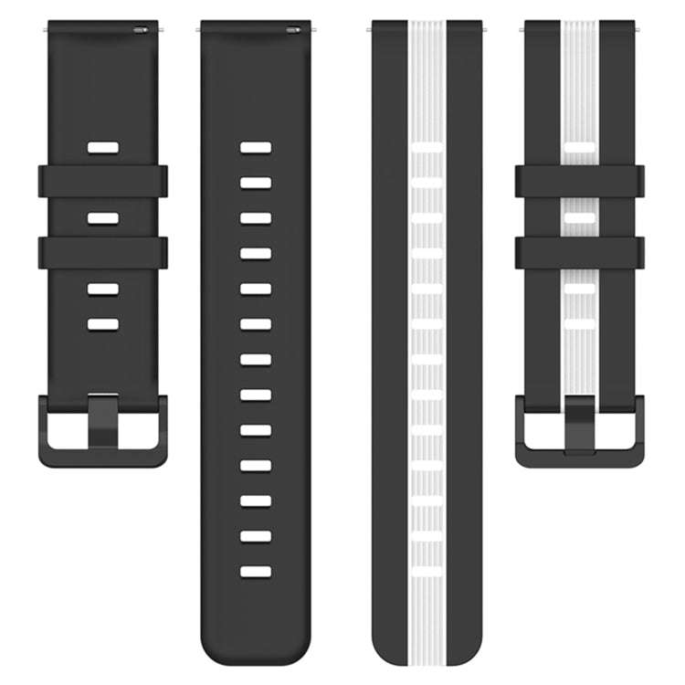 For Coros Apex 46mm/Apex Pro / Ticwatch Pro 3 22mm Vertical Two-Color Silicone Watch Band(Black+W...