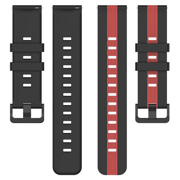 For Coros Apex 46mm/Apex Pro / Ticwatch Pro 3 22mm Vertical Two-Color Silicone Watch Band(Black+Red)