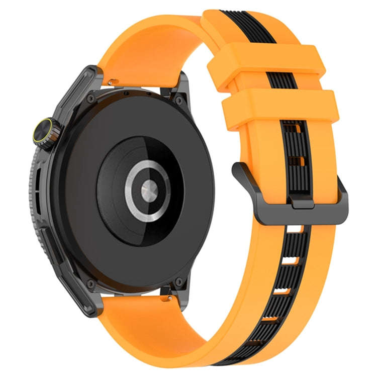 For Coros Apex 46mm/Apex Pro / Ticwatch Pro 3 22mm Vertical Two-Color Silicone Watch Band(Black+Y...