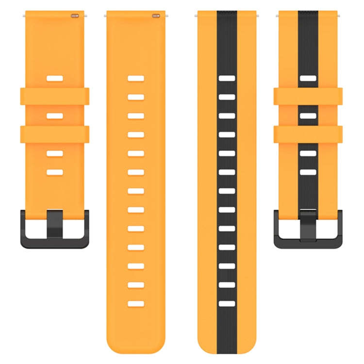 For Coros Apex 46mm/Apex Pro / Ticwatch Pro 3 22mm Vertical Two-Color Silicone Watch Band(Black+Y...