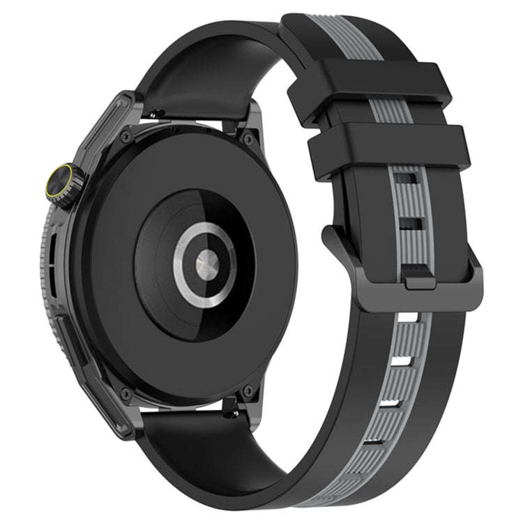For Coros Apex 46mm/Apex Pro / Ticwatch Pro 3 22mm Vertical Two-Color Silicone Watch Band(Black+G...