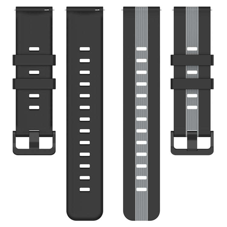 For Coros Apex 46mm/Apex Pro / Ticwatch Pro 3 22mm Vertical Two-Color Silicone Watch Band(Black+G...