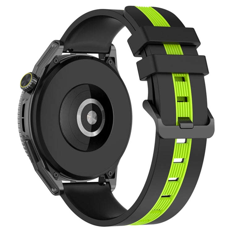For Coros Apex 46mm/Apex Pro / Ticwatch Pro 3 22mm Vertical Two-Color Silicone Watch Band(Black+L...