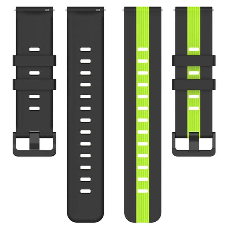 For Coros Apex 46mm/Apex Pro / Ticwatch Pro 3 22mm Vertical Two-Color Silicone Watch Band(Black+L...