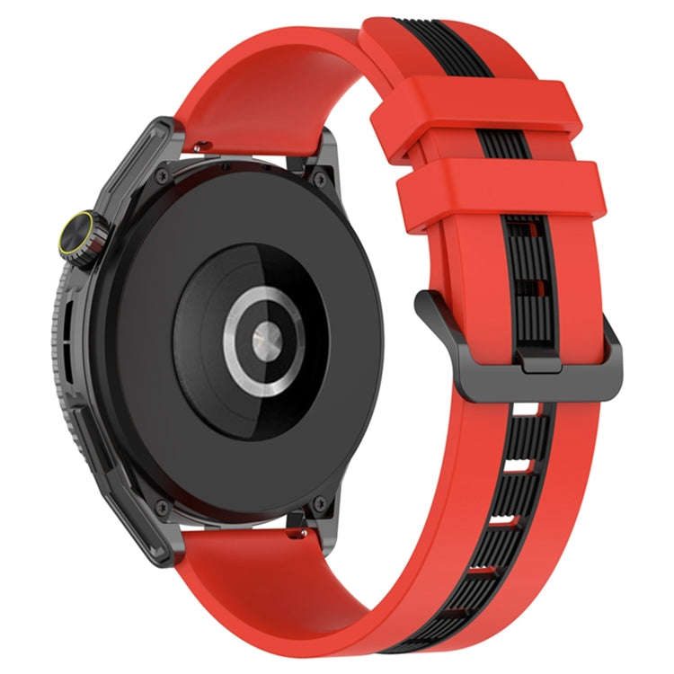 For Coros Apex 46mm/Apex Pro / Ticwatch Pro 3 22mm Vertical Two-Color Silicone Watch Band(Red+Black)
