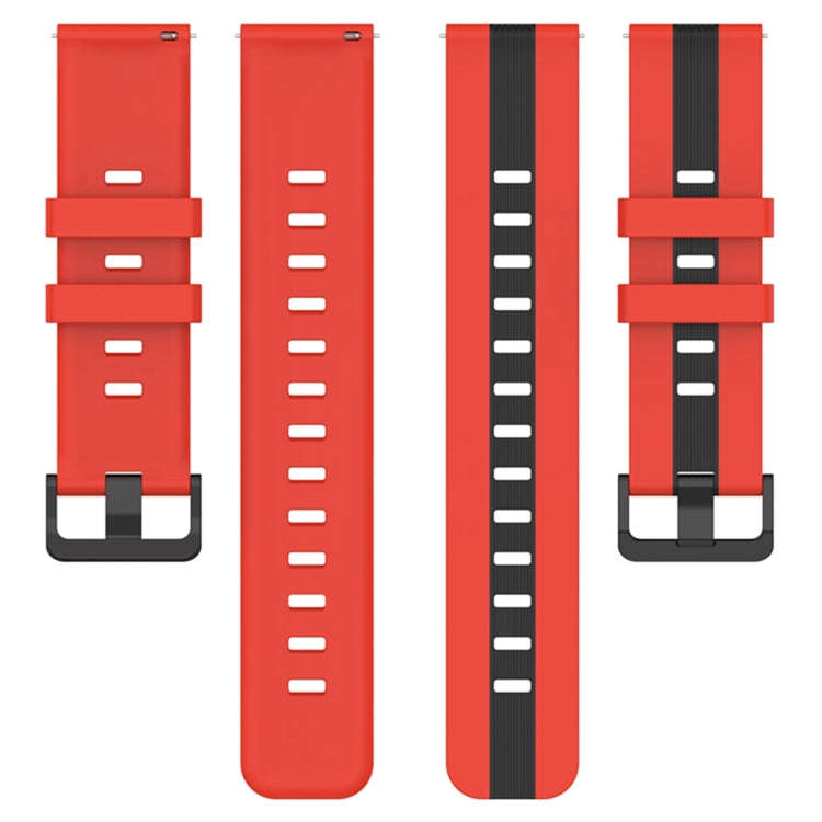 For Coros Apex 46mm/Apex Pro / Ticwatch Pro 3 22mm Vertical Two-Color Silicone Watch Band(Red+Black)